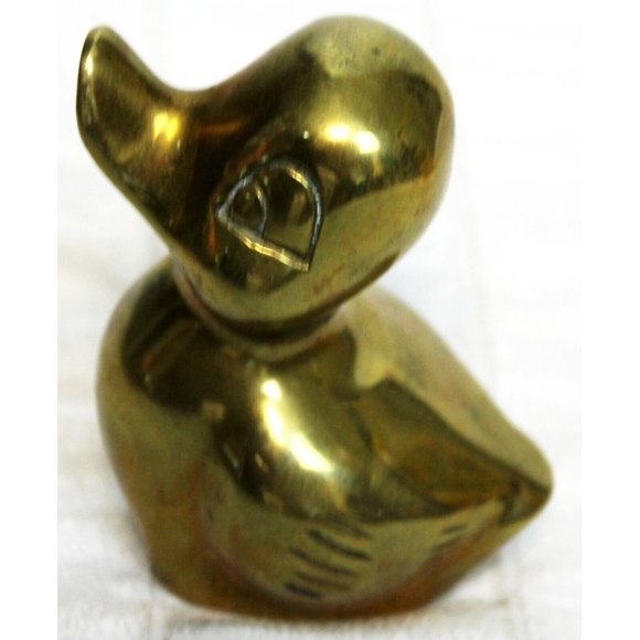 VTG 70s or 80s Solid Brass Duck Duckling Paperweight Figure Decor Small - Picture 4 of 10